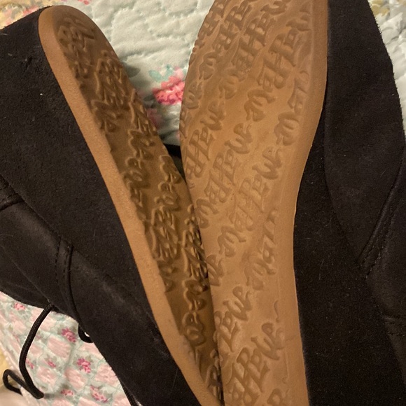 Cute black booties with blue plaid lining! - Picture 3 of 4